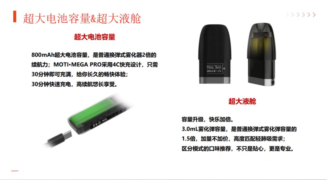 moti魔笛MEGA Pro电子烟的烟弹与电池容量是多少？