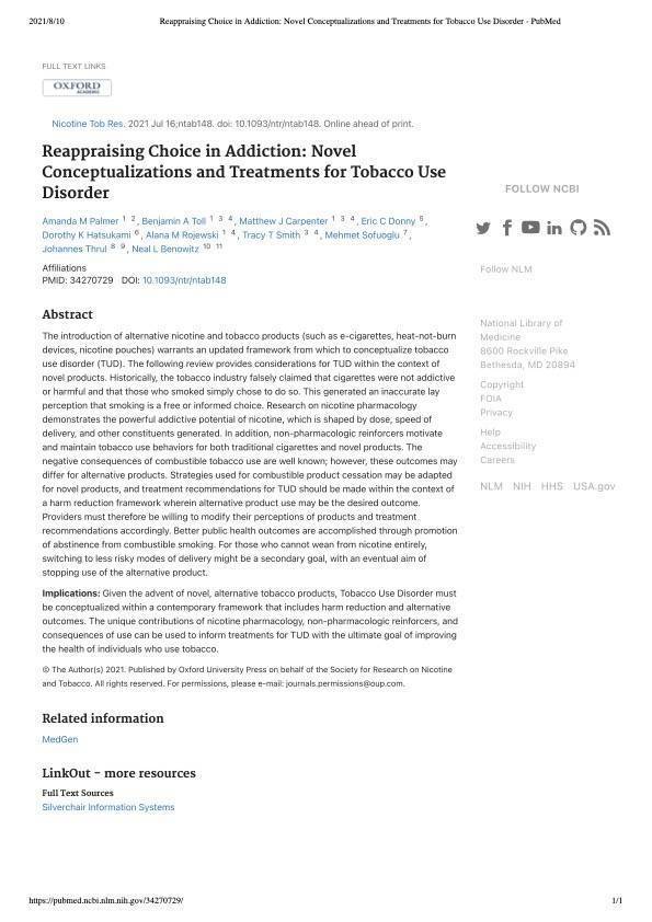 美国南卡罗莱纳医科大学认为电子烟可以扭转香烟滥用的情况